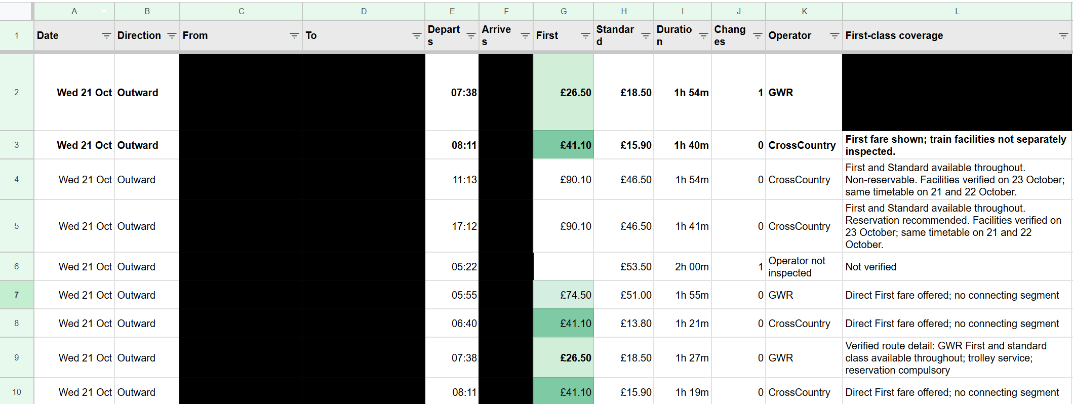 Researching UK train tickets with an AI agent